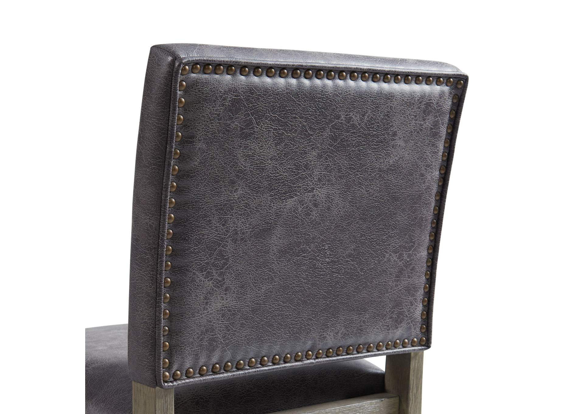 Collins Dining Side Chair With Stretcher With Brown Pu In Grey 2 Per Pack image 4