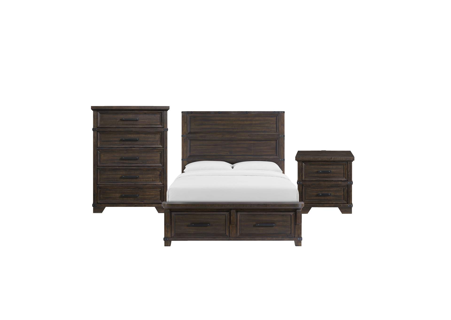 Colorado City Queen Storage 3 Piece Bedroom Set In Charcoal image 6