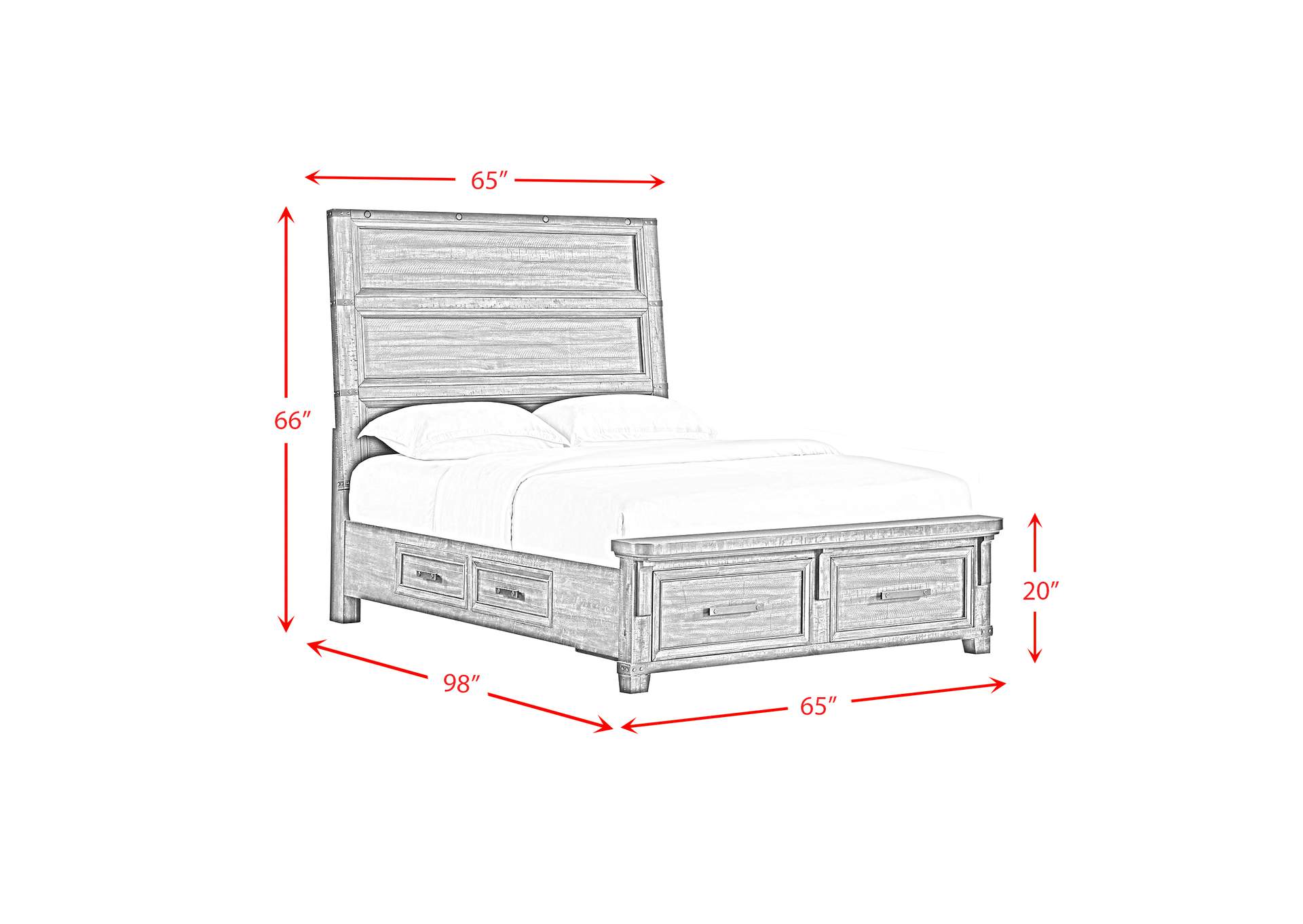 Colorado City Queen Storage 5 Piece Bedroom Set In Charcoal image 13