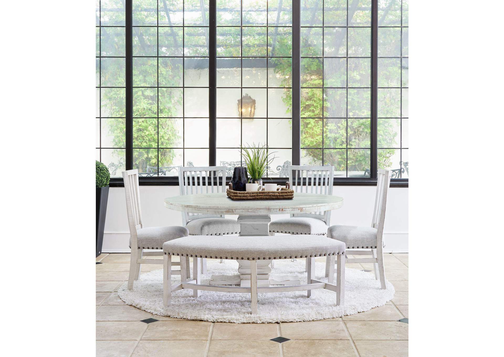Condesa White Round Bench image 1