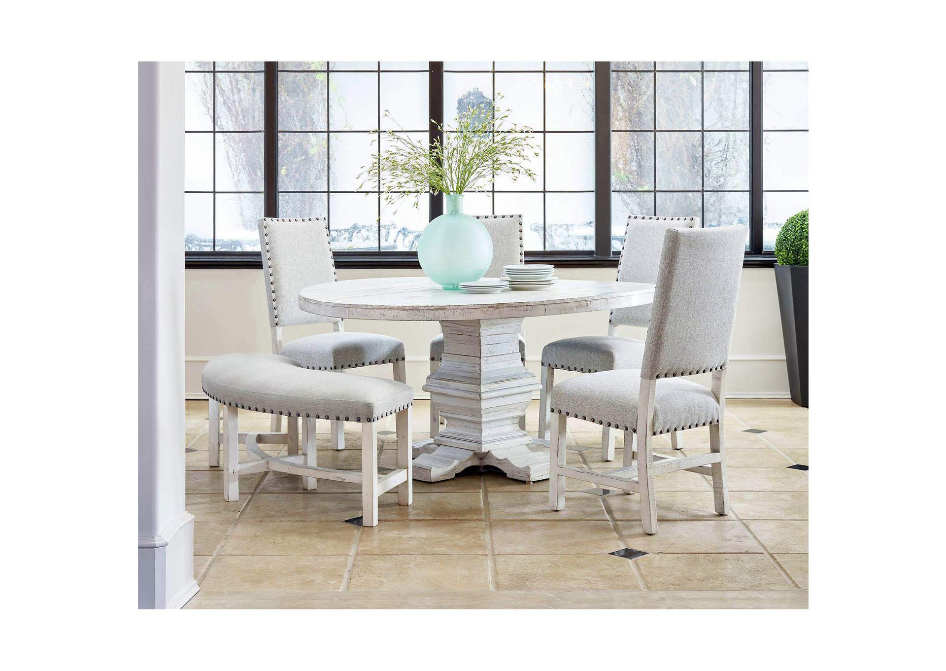 Condesa White Fabric Back Side Chair 2 Per Pack image 1