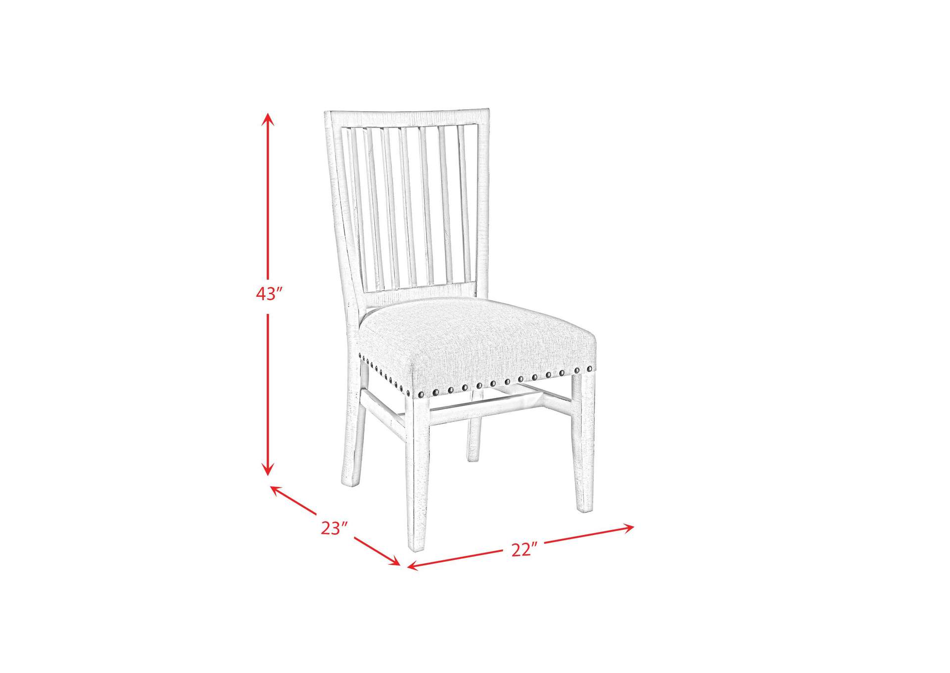 Condesa White Wing Slat Back Side Chair 2 Pcs Per Carton image 6