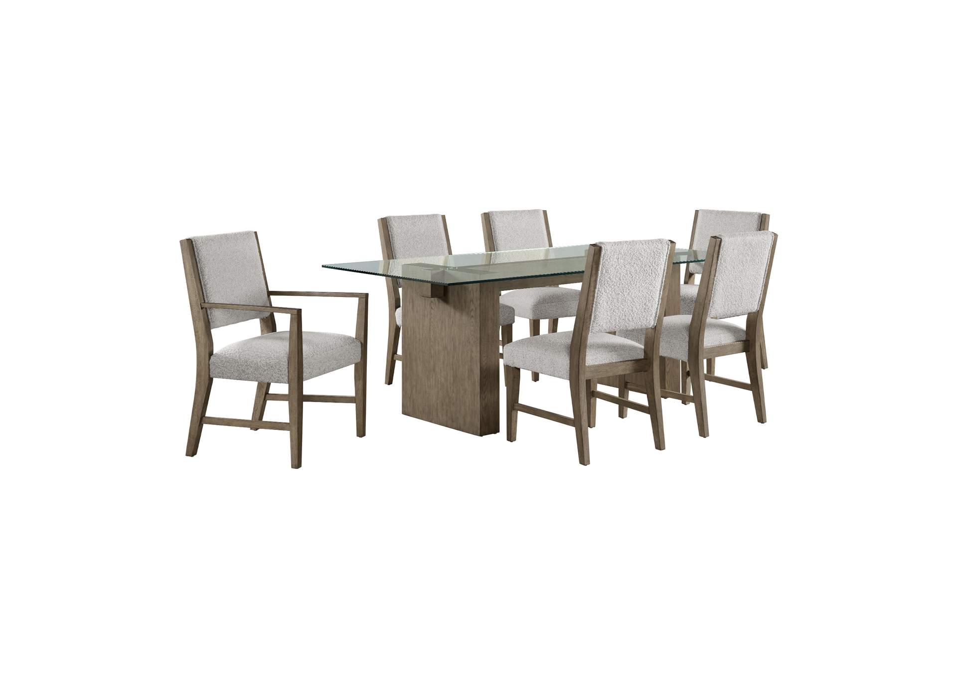 Conner 7 Piece Standard Height Dining Set In Oak - Table Four Chairs And Two Arm Chairs image 6