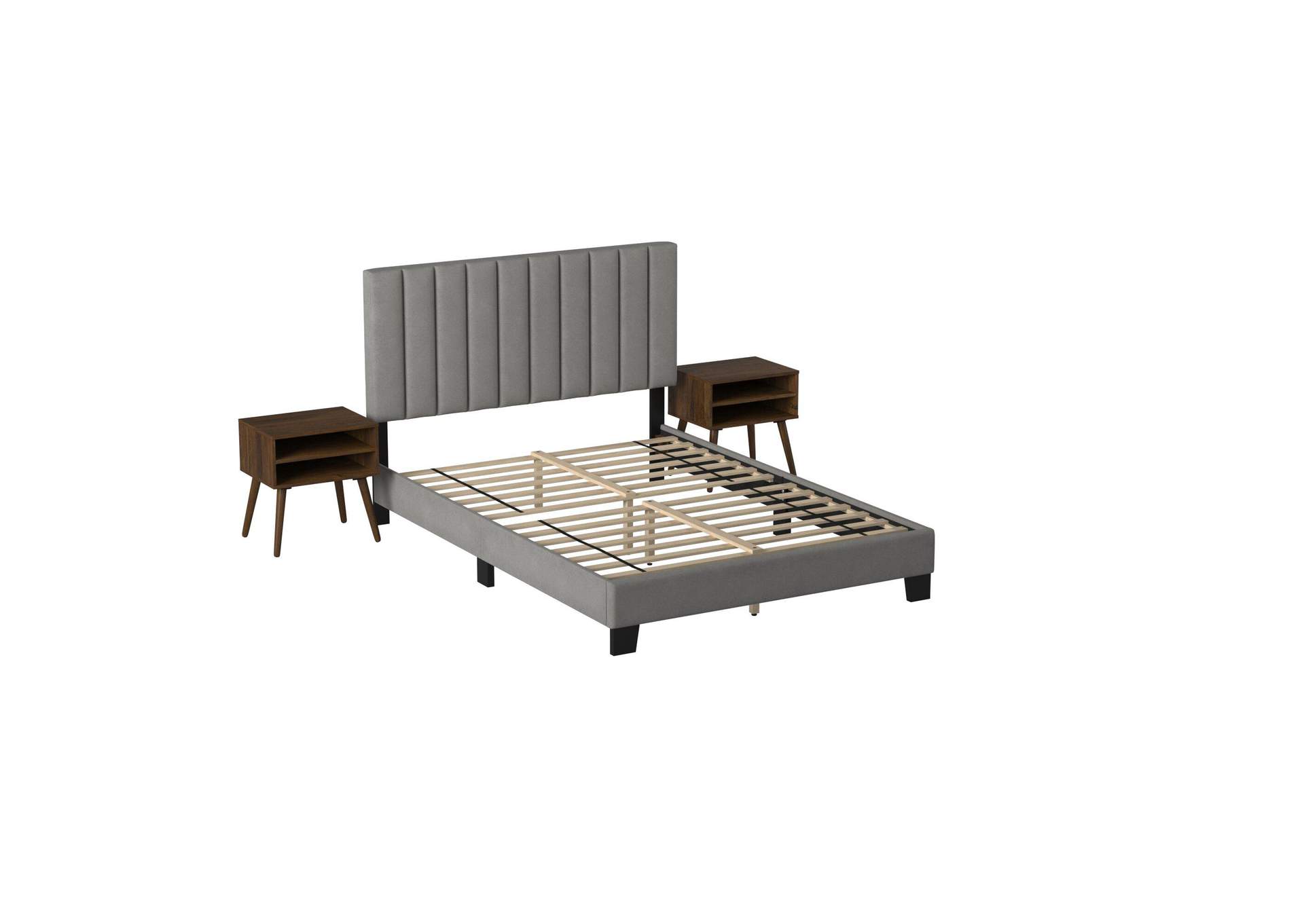 Coyote Queen Bed With Carroll Grey With Two End Table image 6