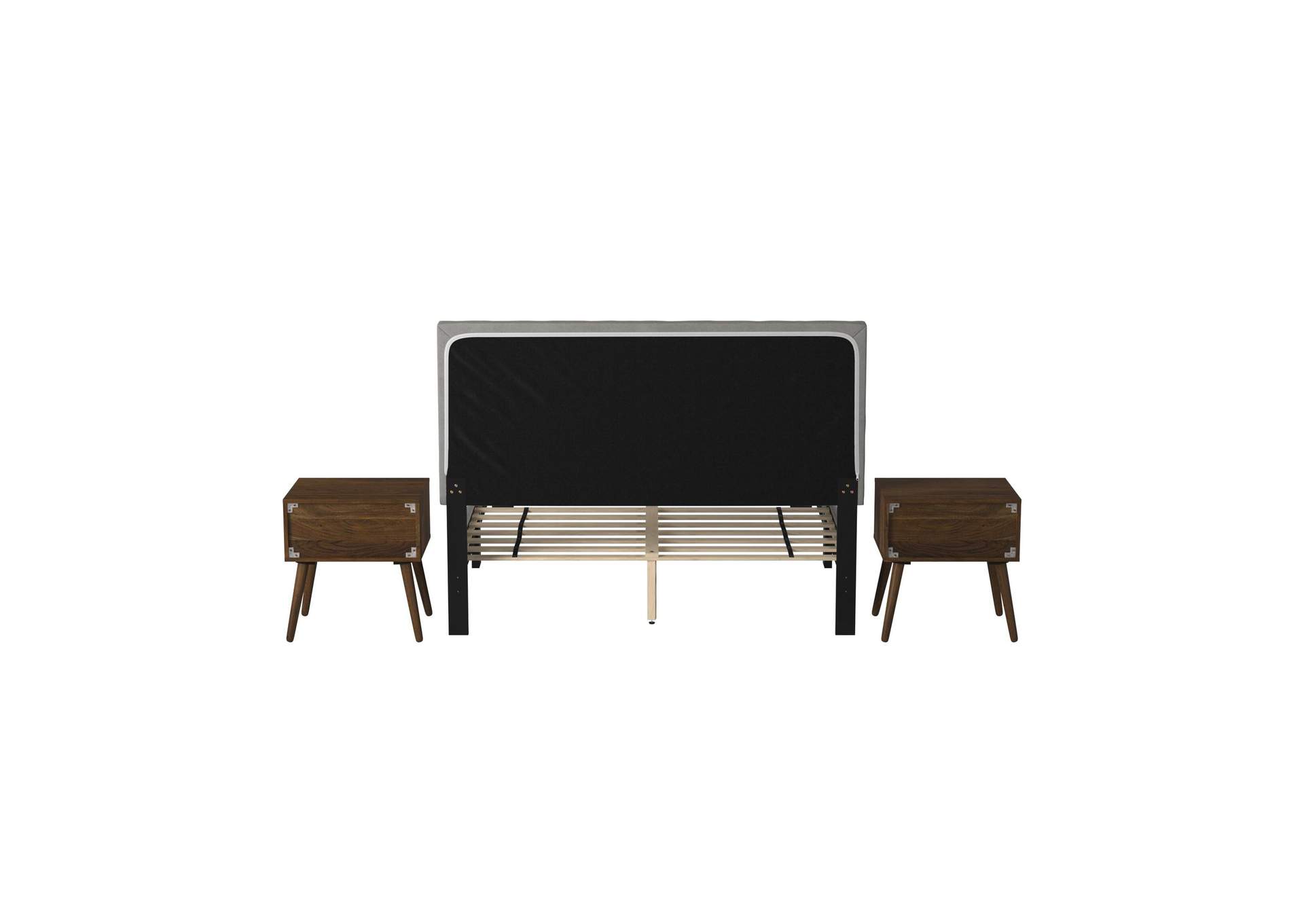 Coyote Queen Bed With Carroll Grey With Two End Table image 13