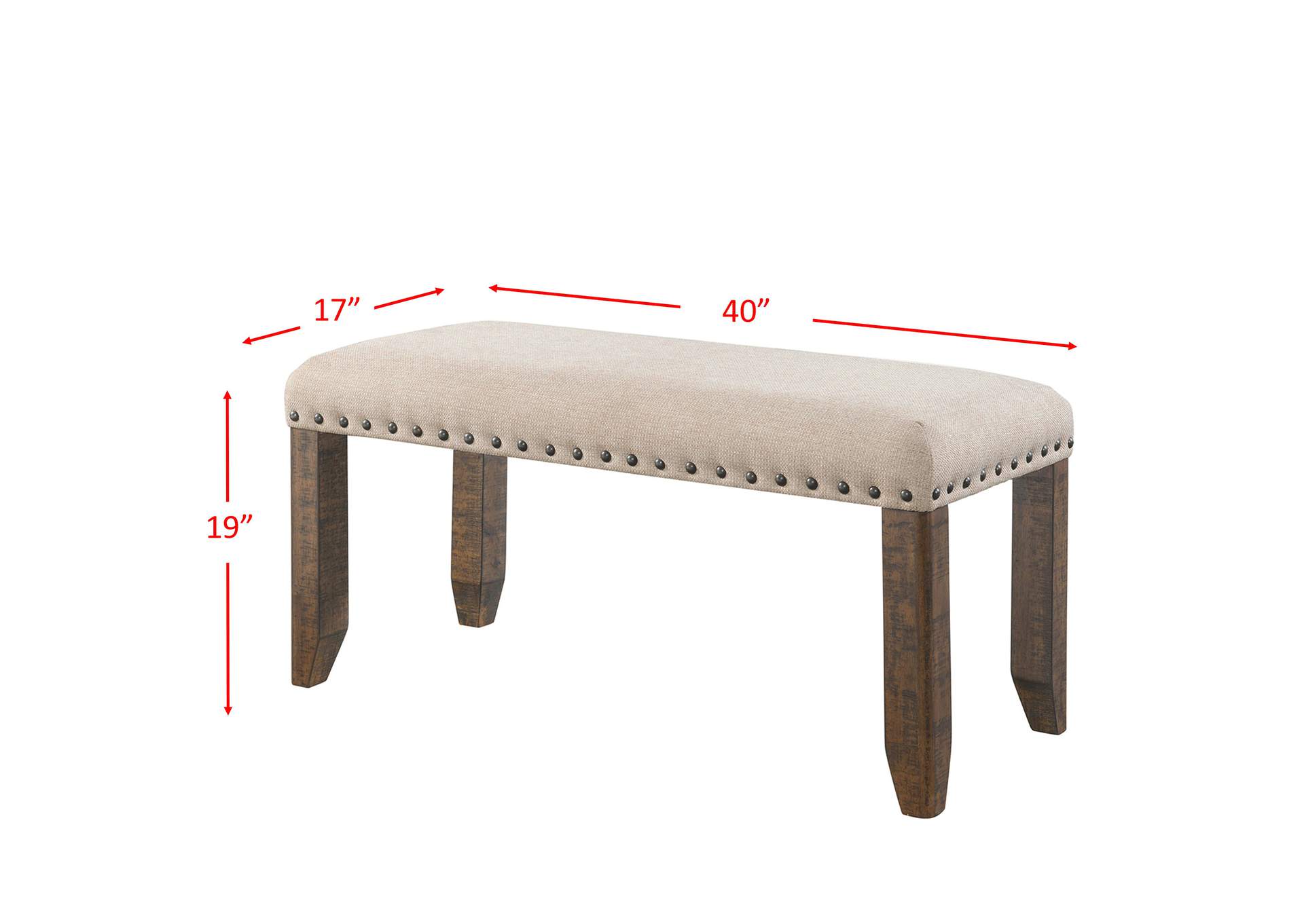 Jax 6 Piece Dining Set - Table 4 Upholstered Side Chairs Bench image 12
