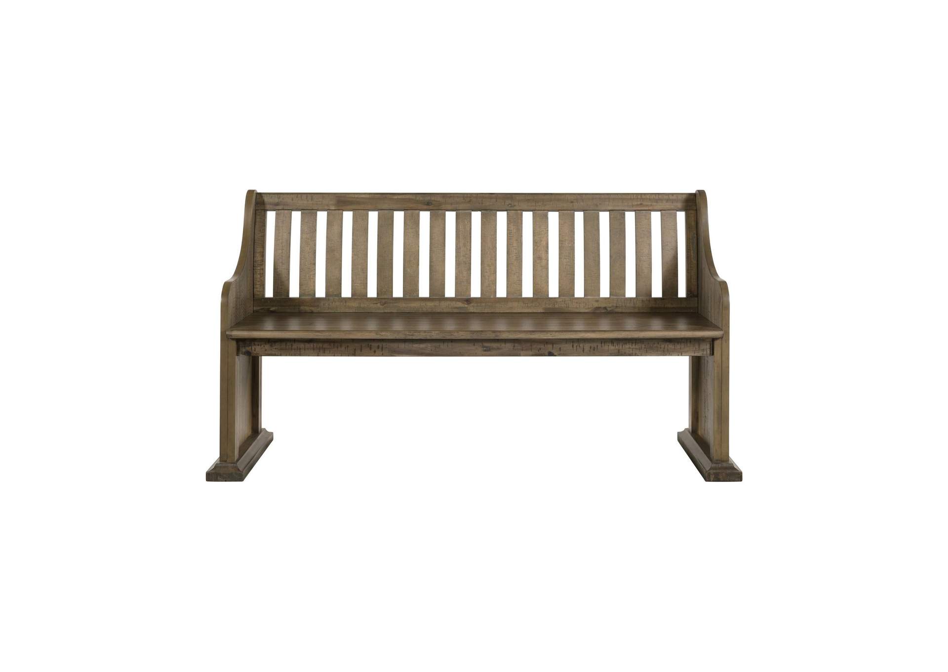 Stone Pew Bench Gray Finish image 3