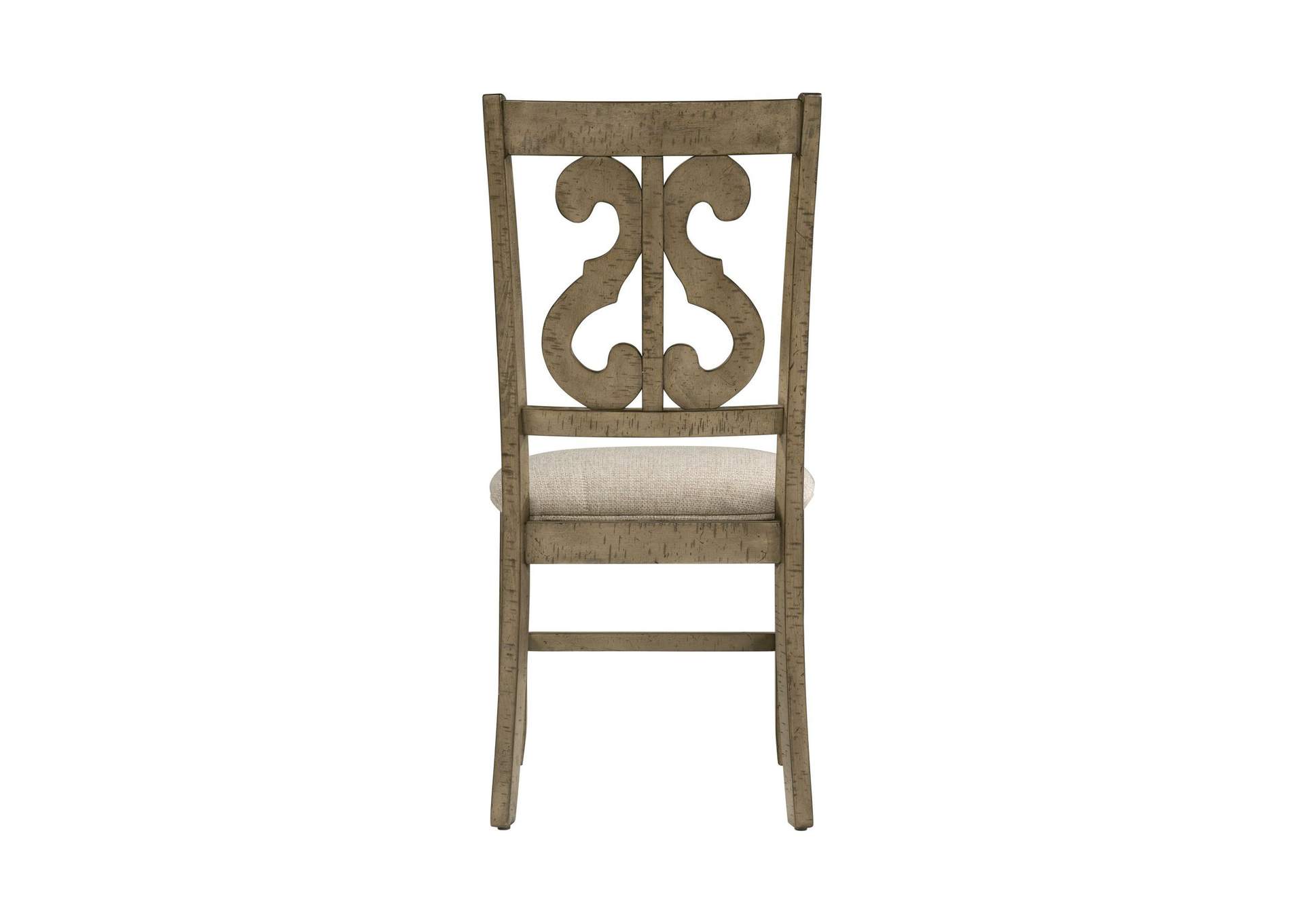 Stone Wooden Swirl Back Side Chair Chair Gray Finish 2 Per Pack image 7