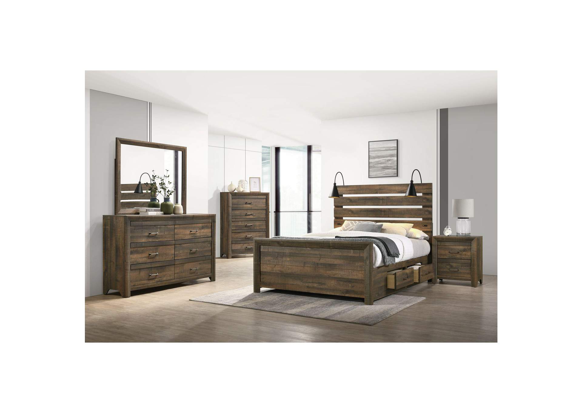 Dallas Nightstand Rustic Brown image 1
