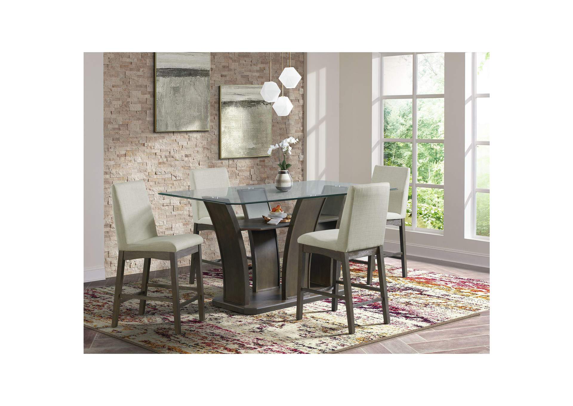 Dapper Rectangular Counter Dining Table In Walnut image 1