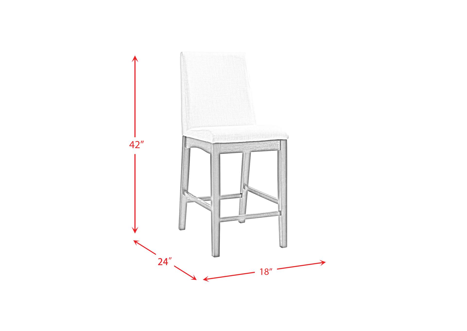 Dapper Counter Side Chair Grey Finish Two Per Carton