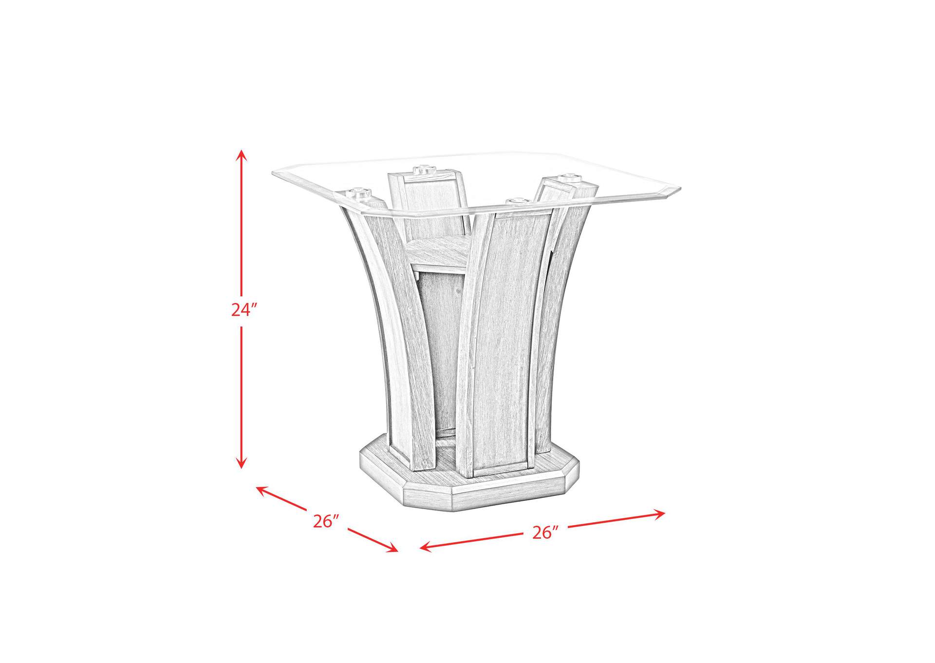Dapper Square End Table Grey image 5
