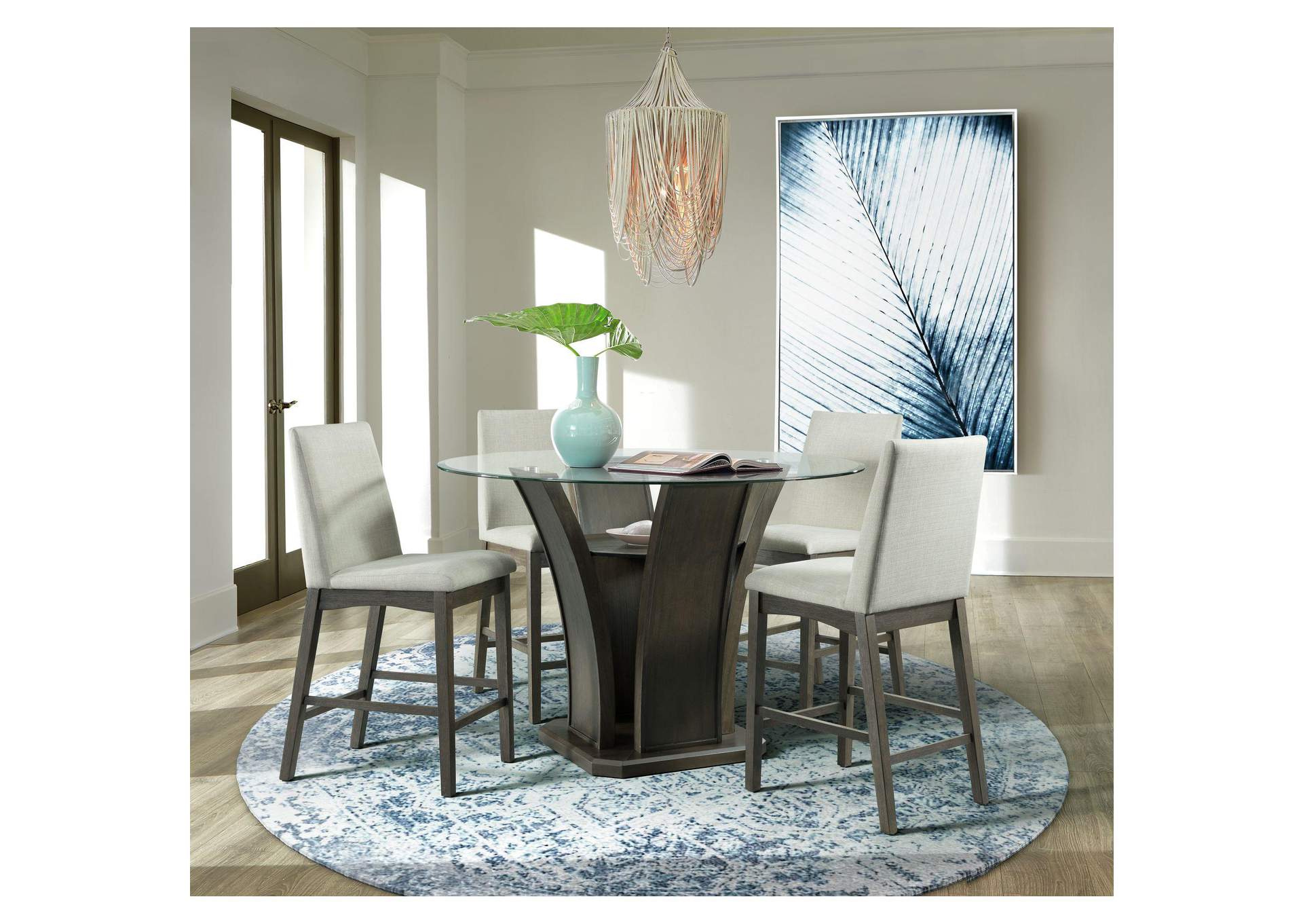 Dapper Counter Side Chair Walnut Finish Two Per Carton image 1