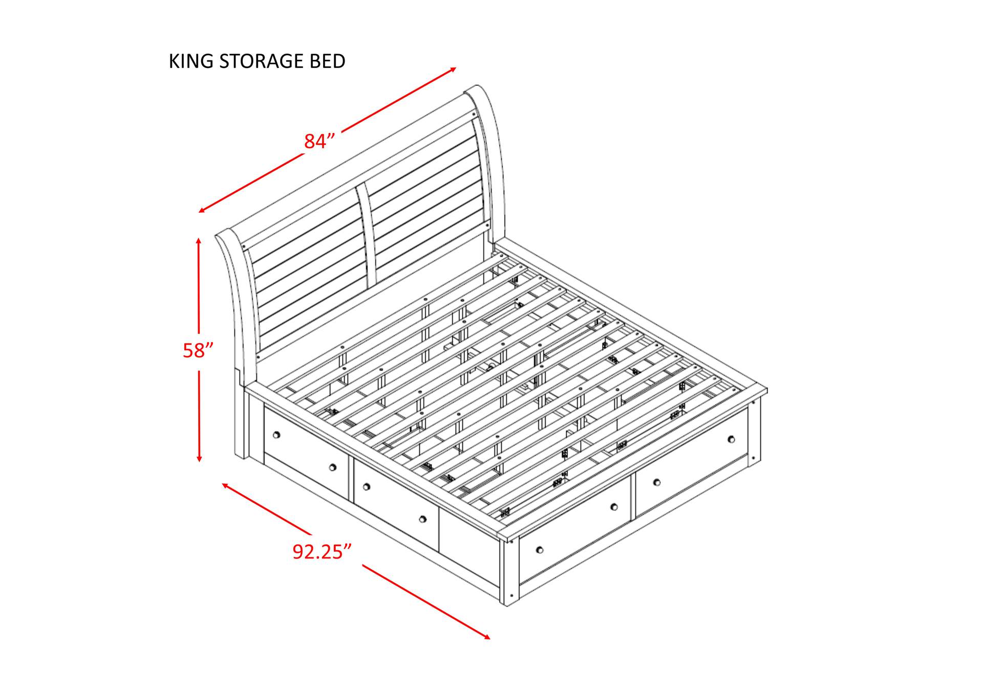Dawson Creek King Storage Bed image 5