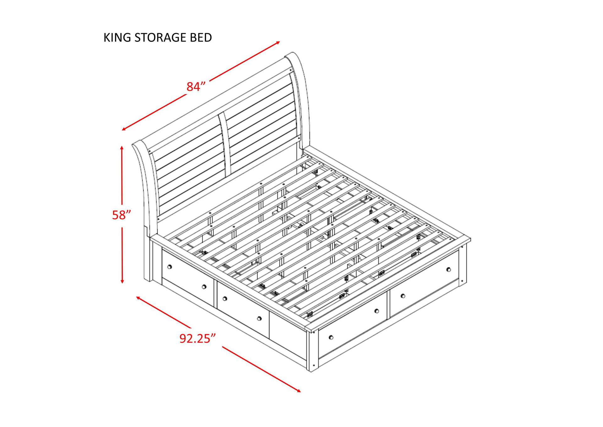 Dawson Creek King Storage Bed image 4