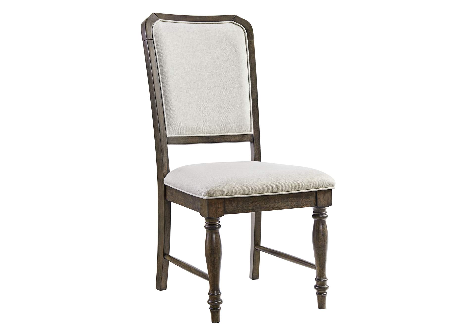 Daxton Side Chair With Cream Fabric In Espresso
