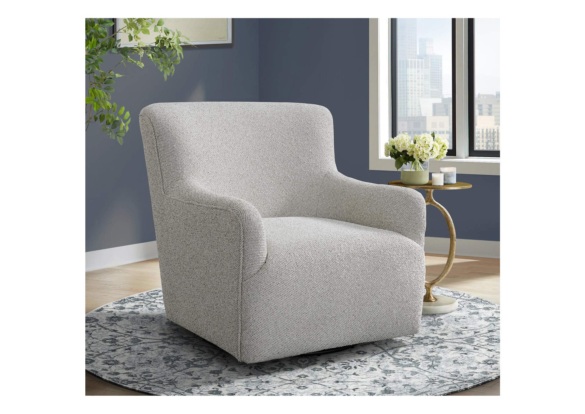 Deacon Swivel Chair In Gellar Marble image 1