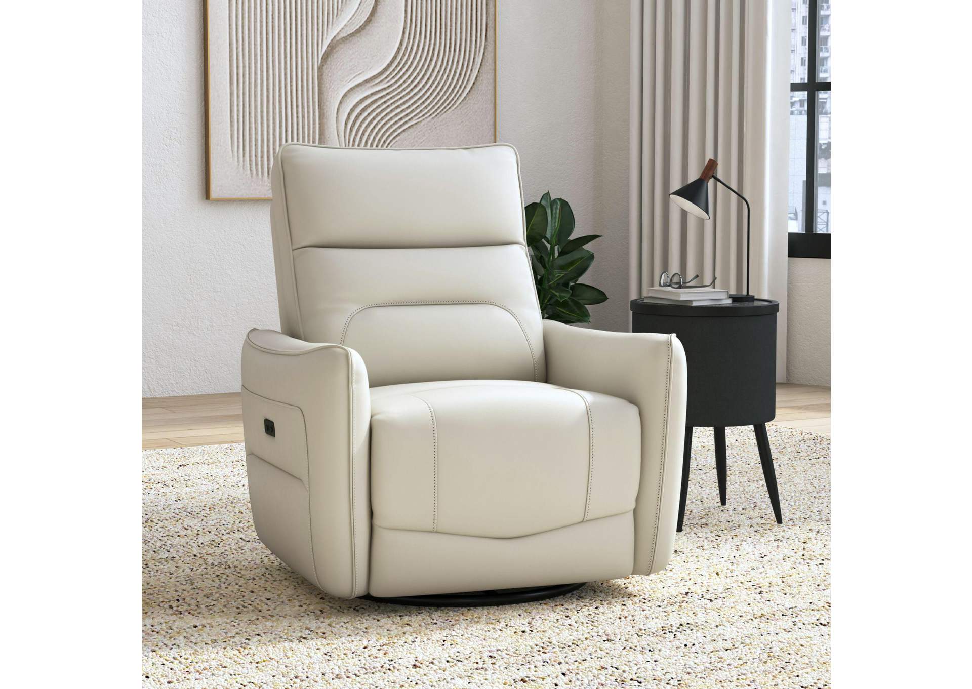 Deco P1 Recliner With Glider And Swivel In Del Mar Cream image 1