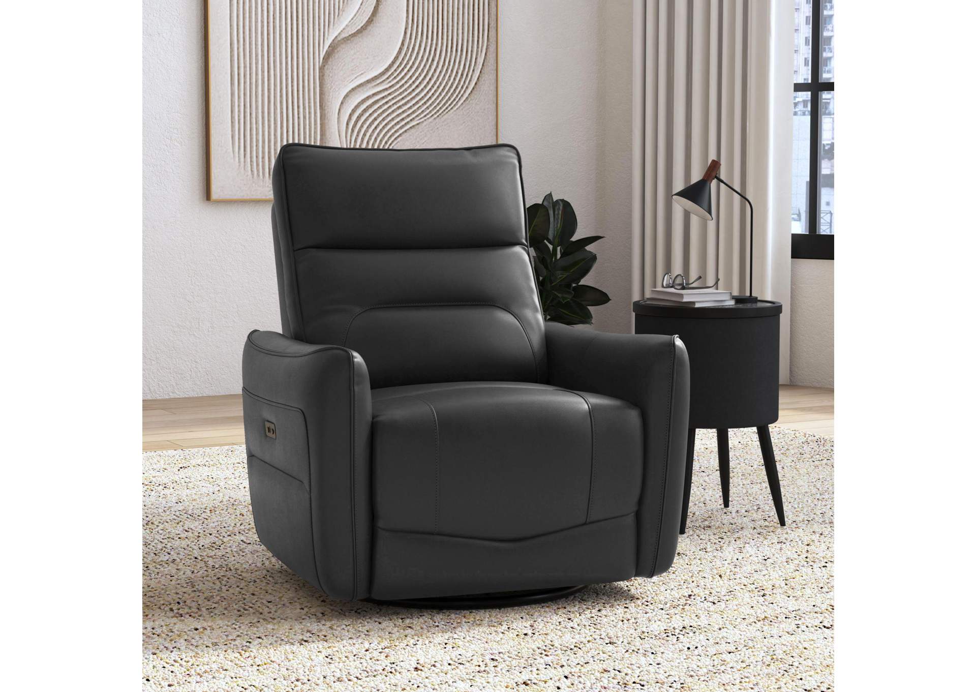 Deco P1 Recliner With Glider And Swivel In Del Mar Grey image 1