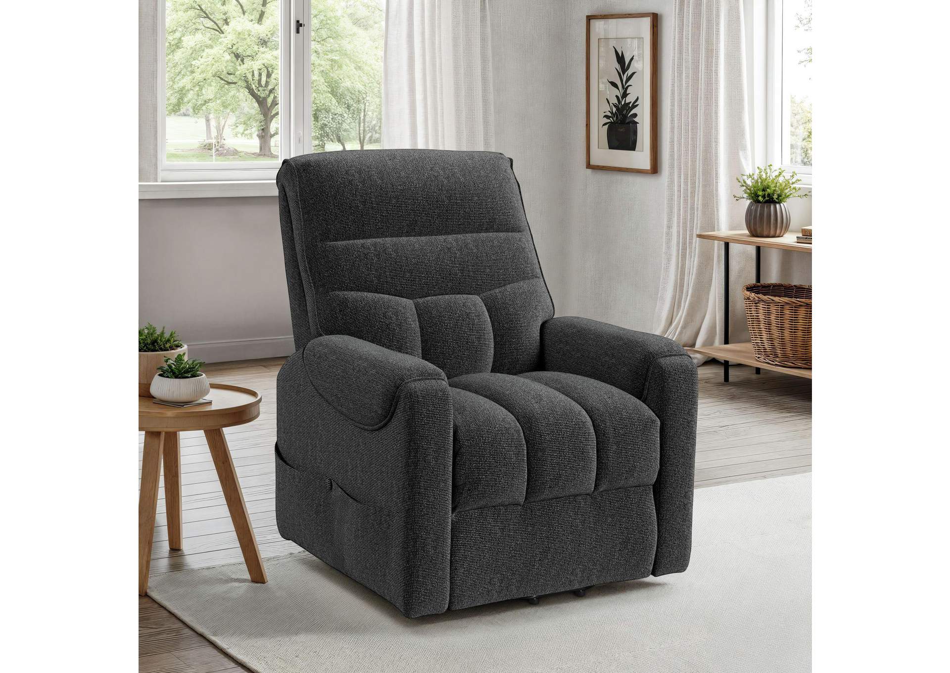 Desoto Power Lift Chair In Sahara Black image 1