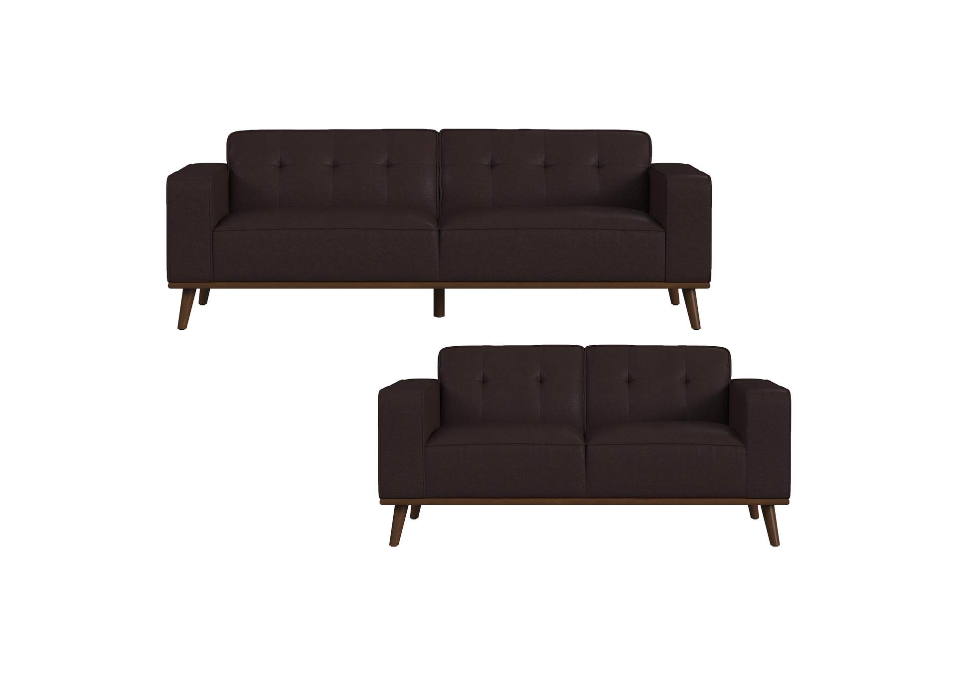 Destiny 2 Piece Living Room Set In Pebble Brown - Sofa Loveseat image 5