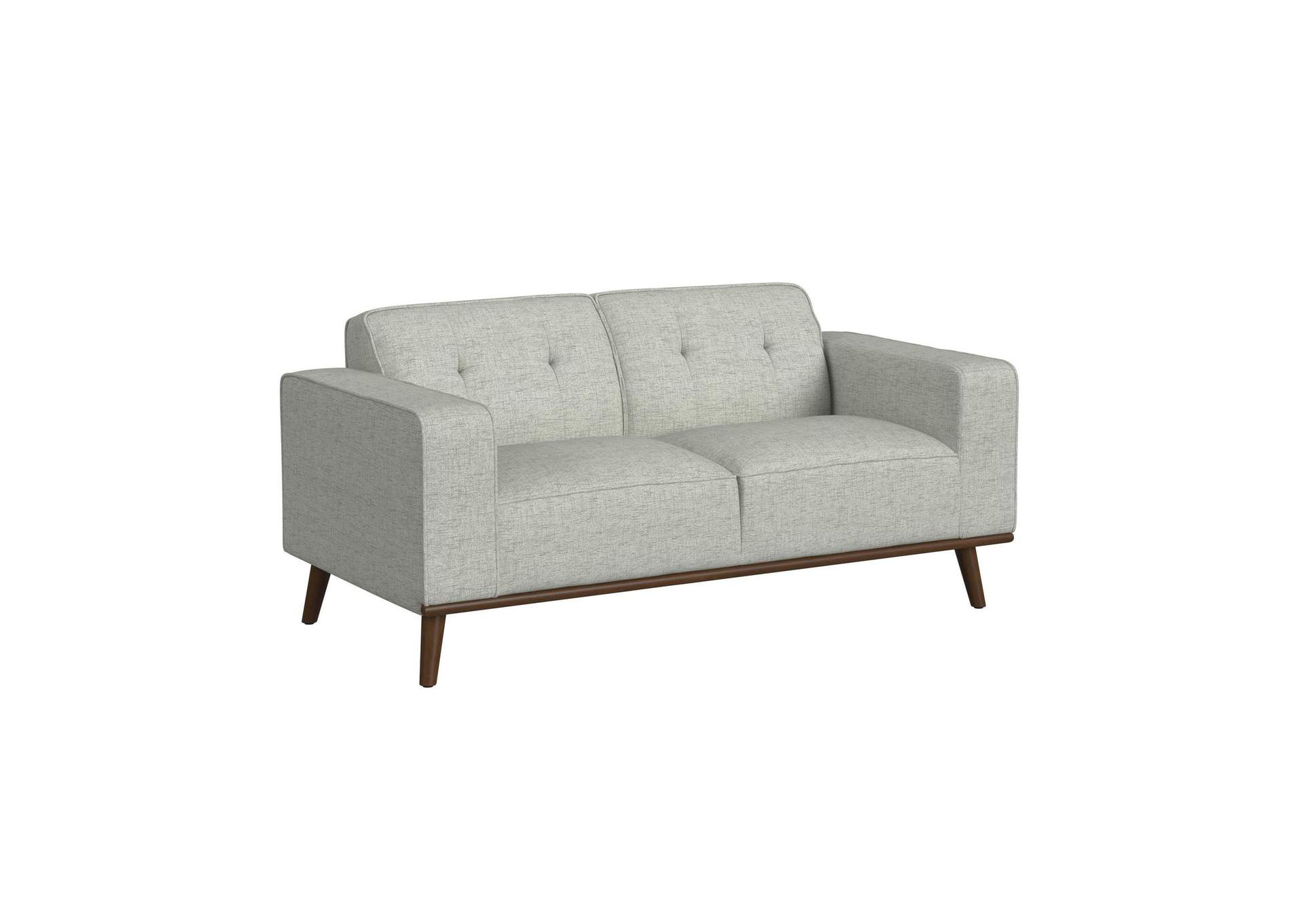Destiny Loveseat With Wood Front In Palmer Smoke image 3