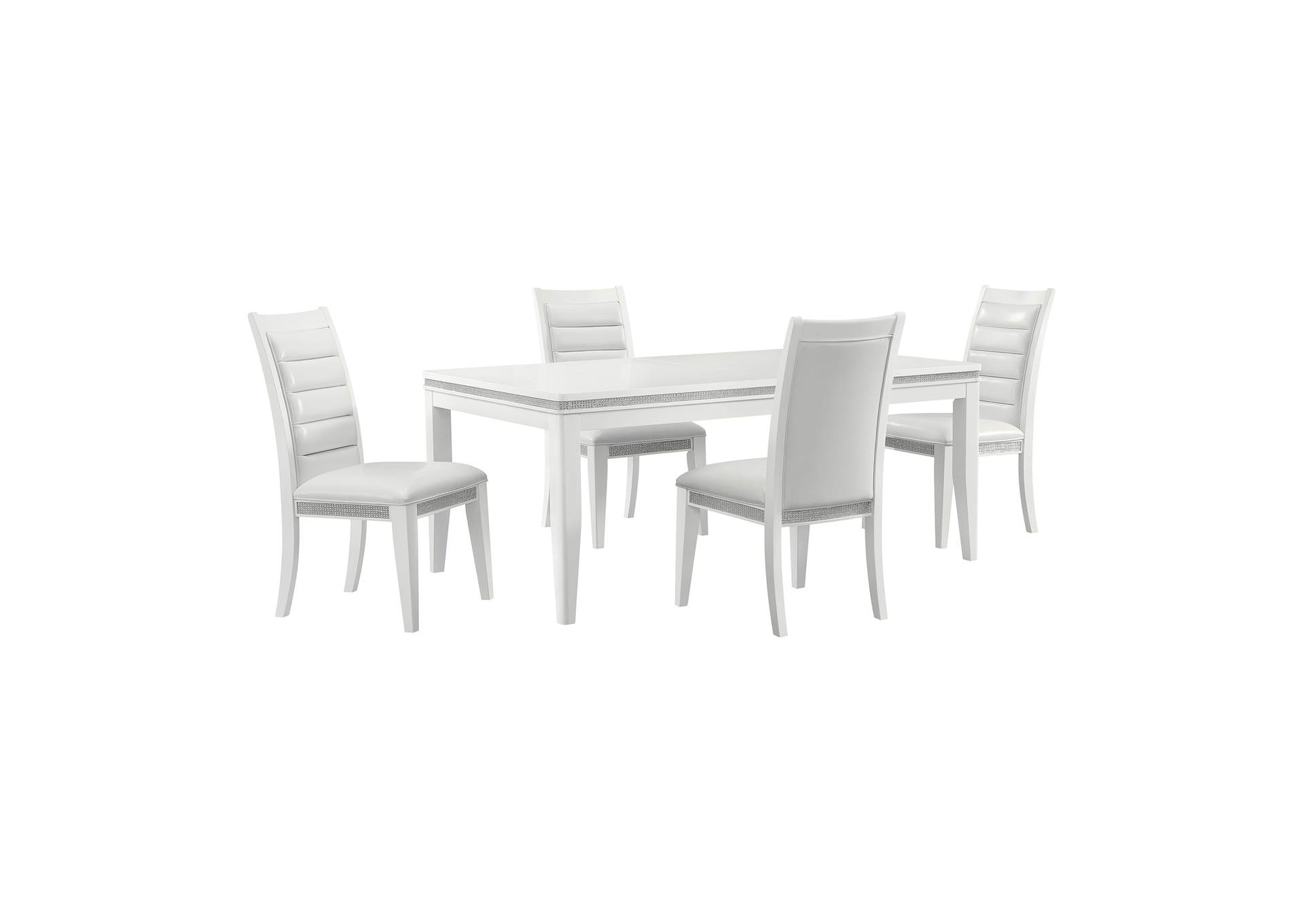 Diedra 5 Piece Standard Height Dining Set In White - Table And Four Chairs image 5