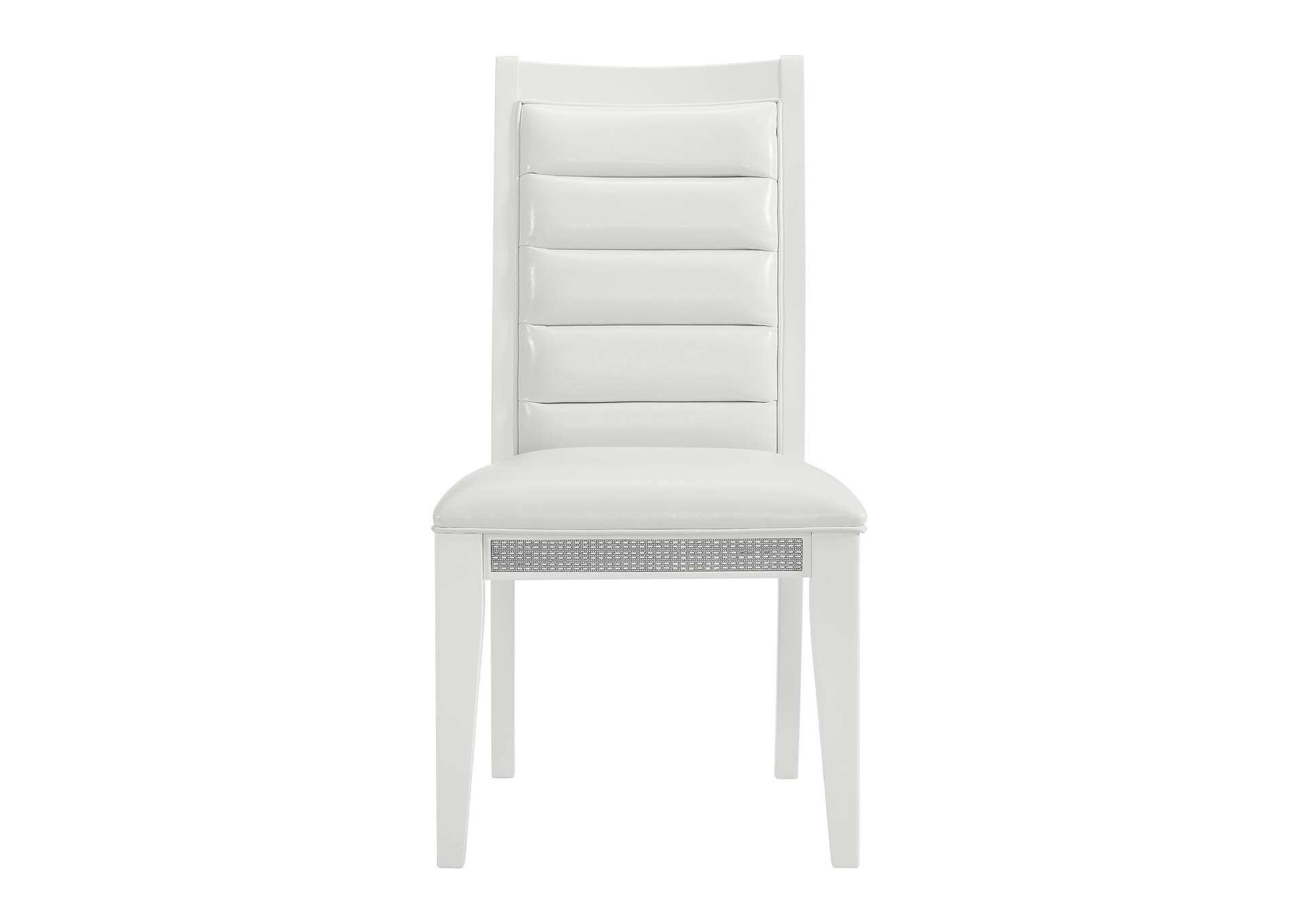 Diedra Dining Side Chair With White Fabric In White 2 Per Carton image 4