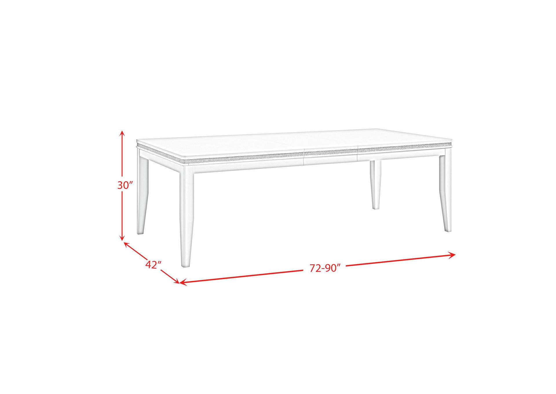 Diedra 7 Piece Standard Height Dining Set In White - Table And Six Chairs image 10
