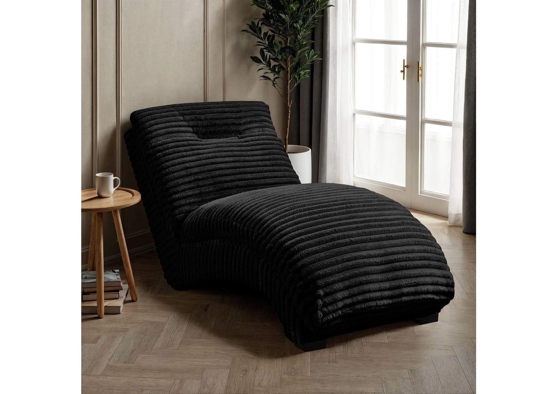Dominick Ii Chaise In Masis Black image 1