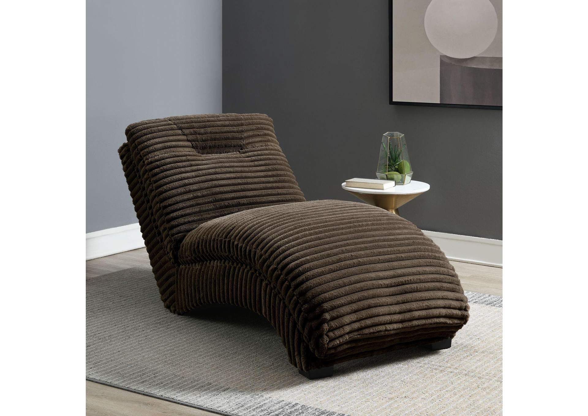 Dominick Ii Chaise In Masis Espresso image 1