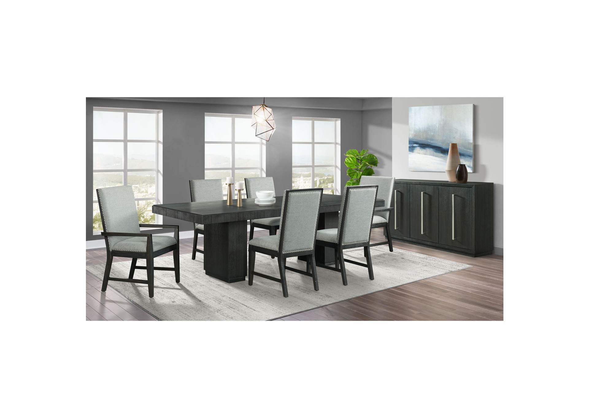 Donovan Upholstery Arm Chair Dark 2 Per Pack image 1