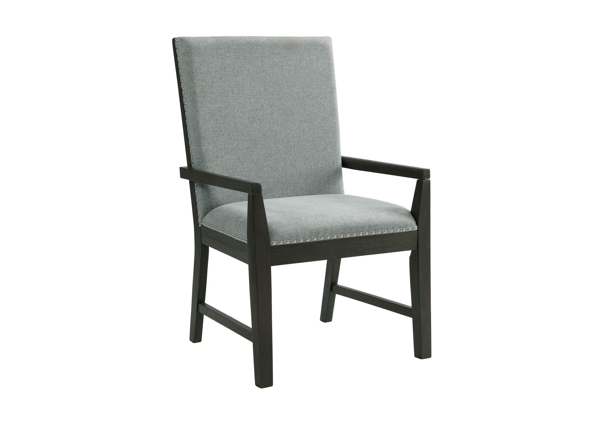 Donovan 7 Piece Standard Height Dining Set - Table Four Side Chairs Two Arm Chairs In Gray