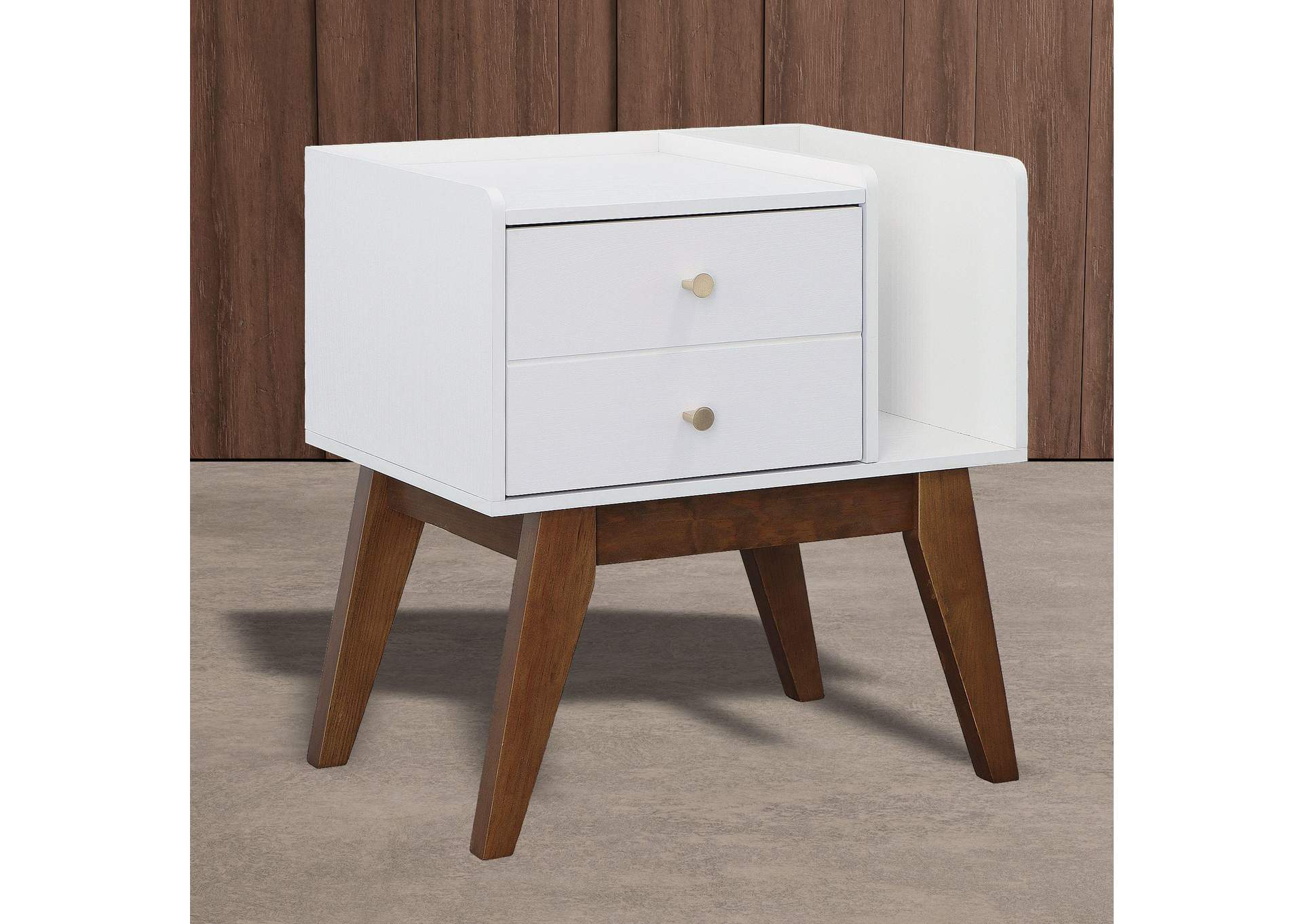 Sade 1 Drawer Nightstand In White image 1
