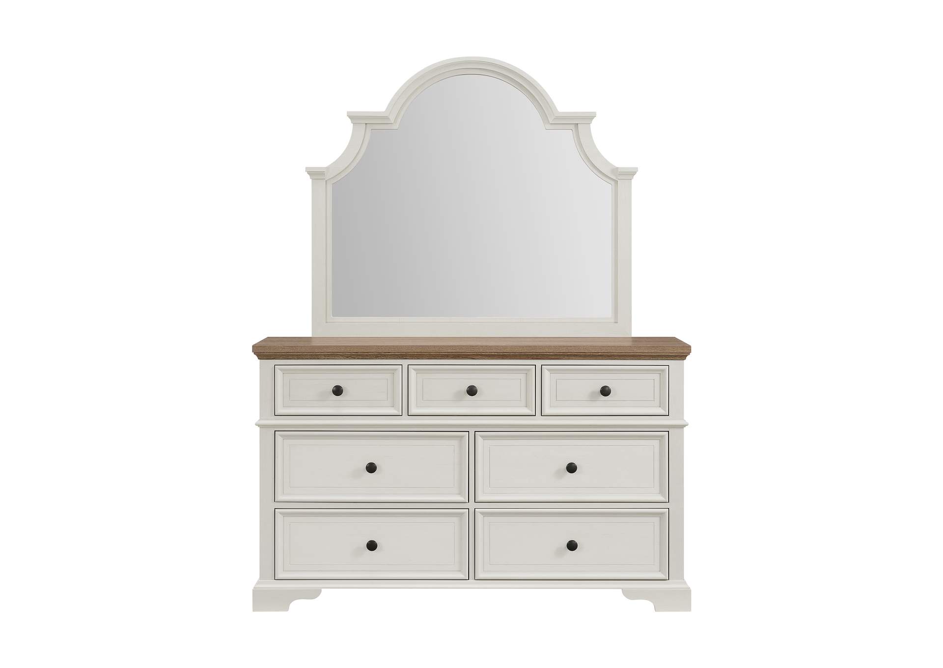 Eastwood Youth Dresser And Mirror Set In Brown And White image 4