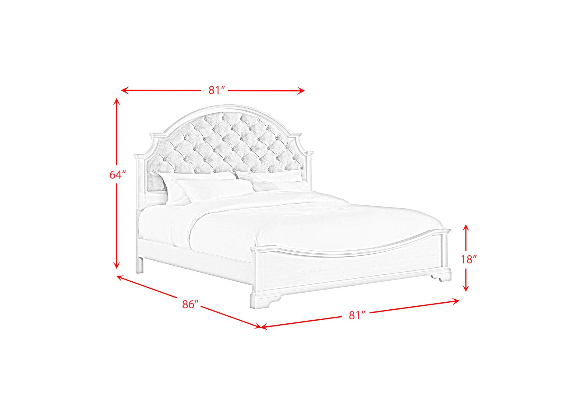 Eastwood Youth King Upholstered 3 Piece Bedroom Set In White image 10