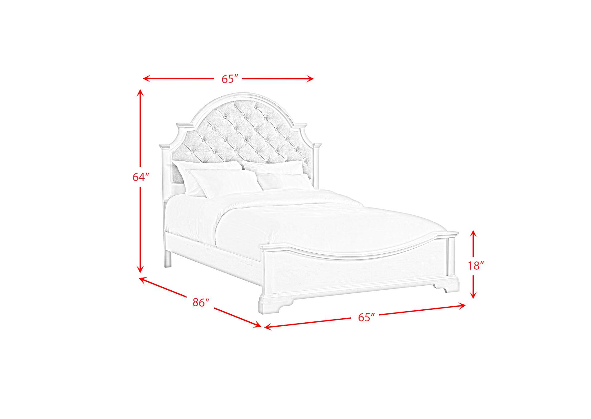 Eastwood Youth Queen Upholstered 5 Piece Bedroom Set In White image 11