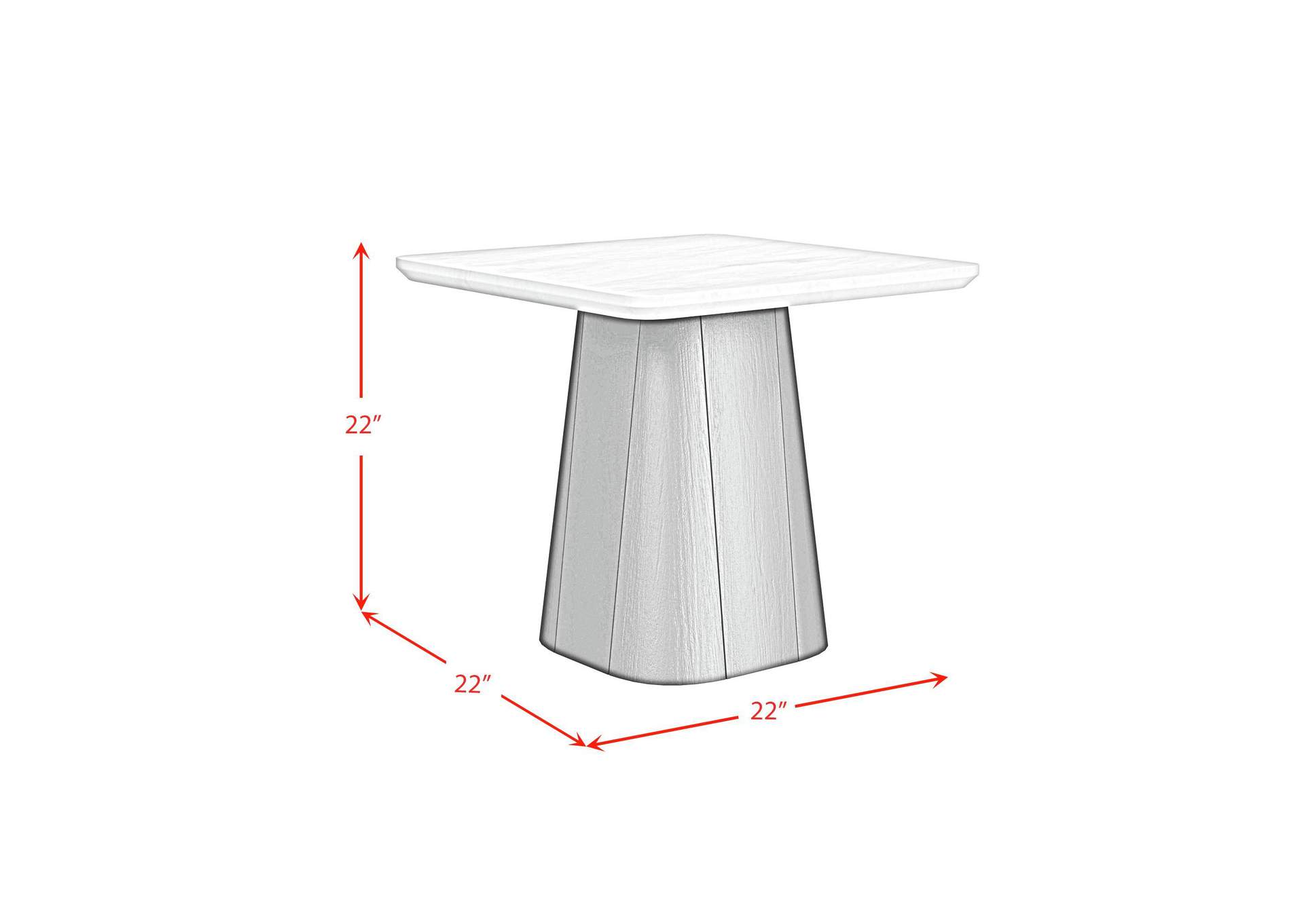 Edison End Table In White And Black image 5