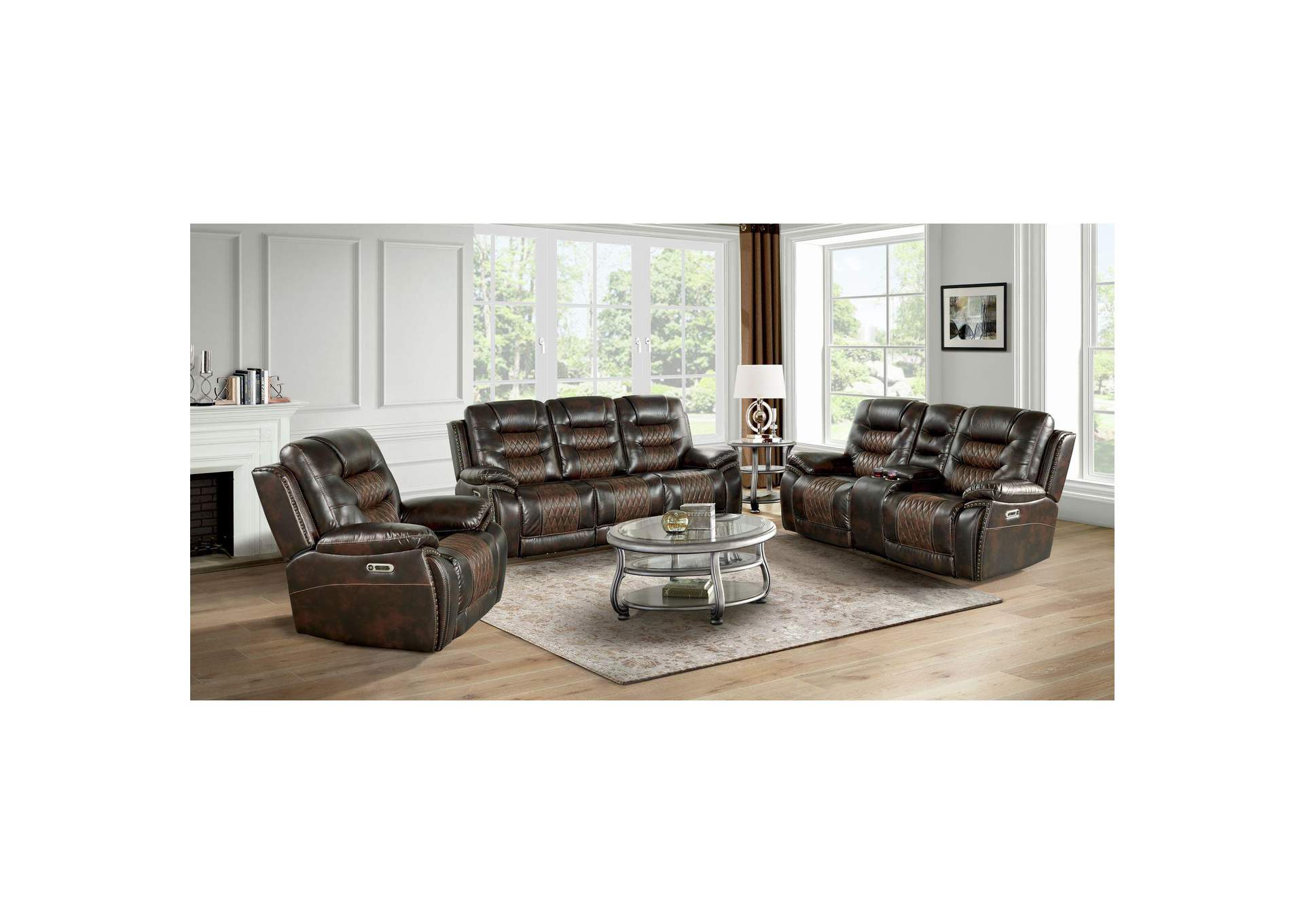 El Camino Power Motion Recliner With Power Headrest In Marietta Brown image 1