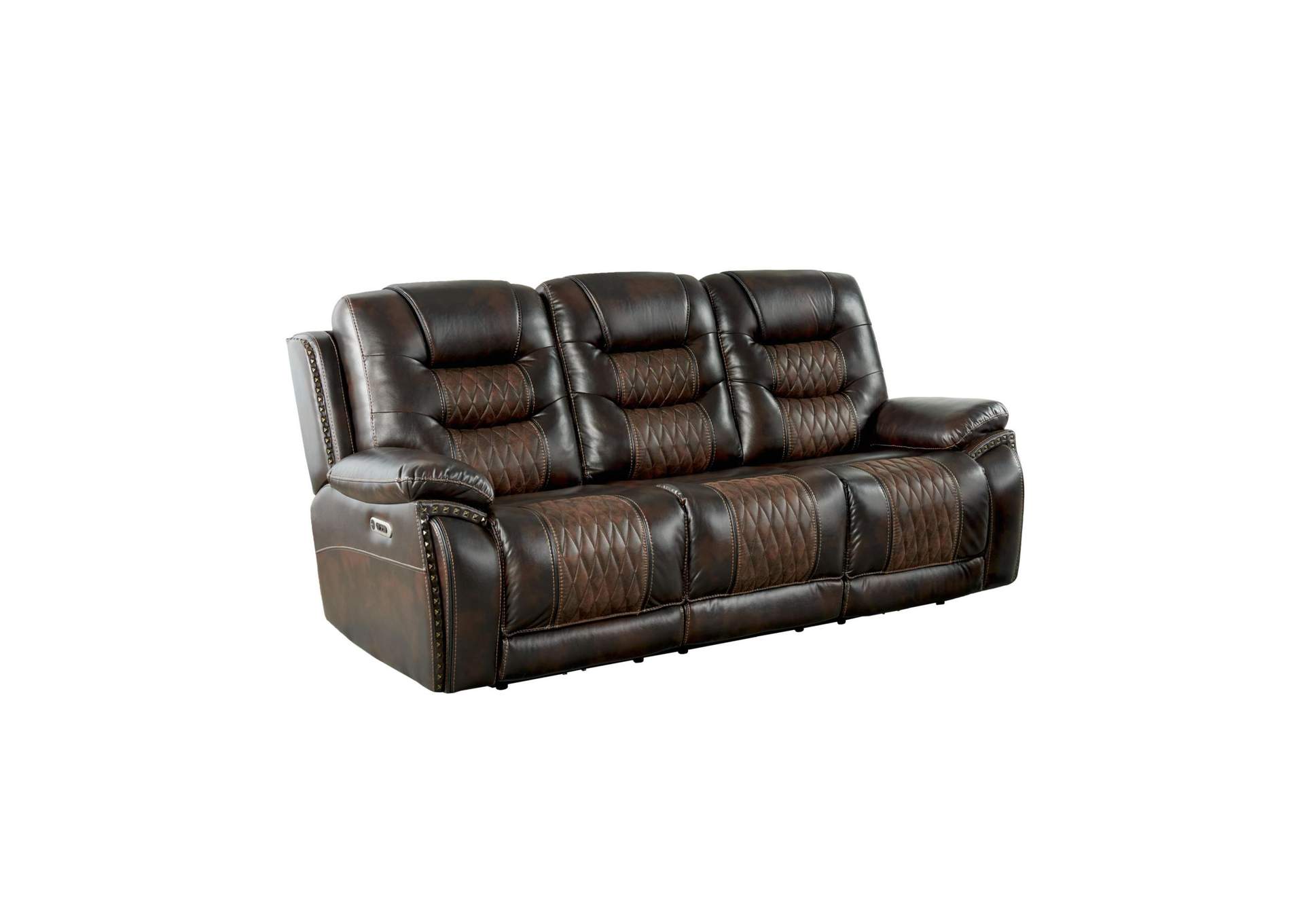 El Camino Power Motion Sofa With Power Headrest Power Strip And Dropdown Table In Marietta Brown image 3