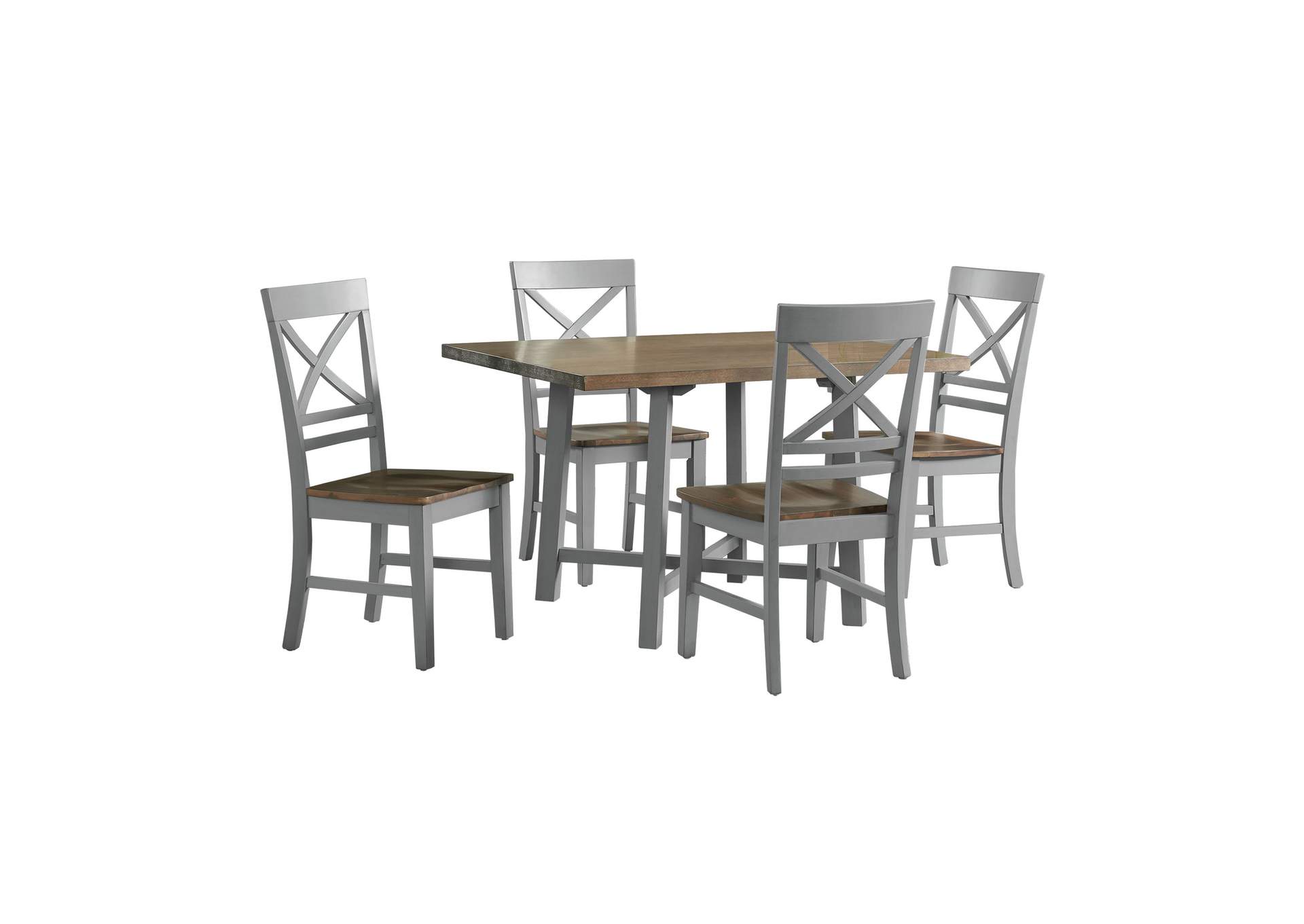 El Paso 5 Piece Dining Set Grey - Espresso