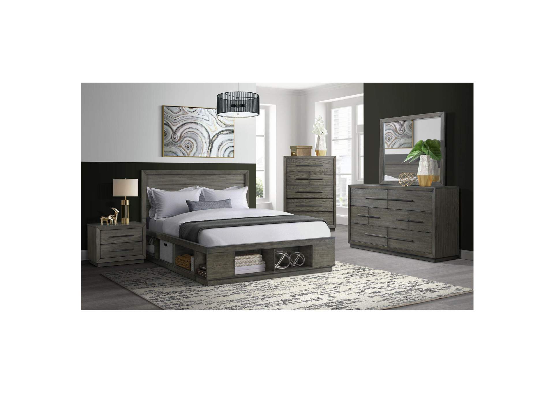 Elation King Storage Bed Complete Cubby Storage image 1