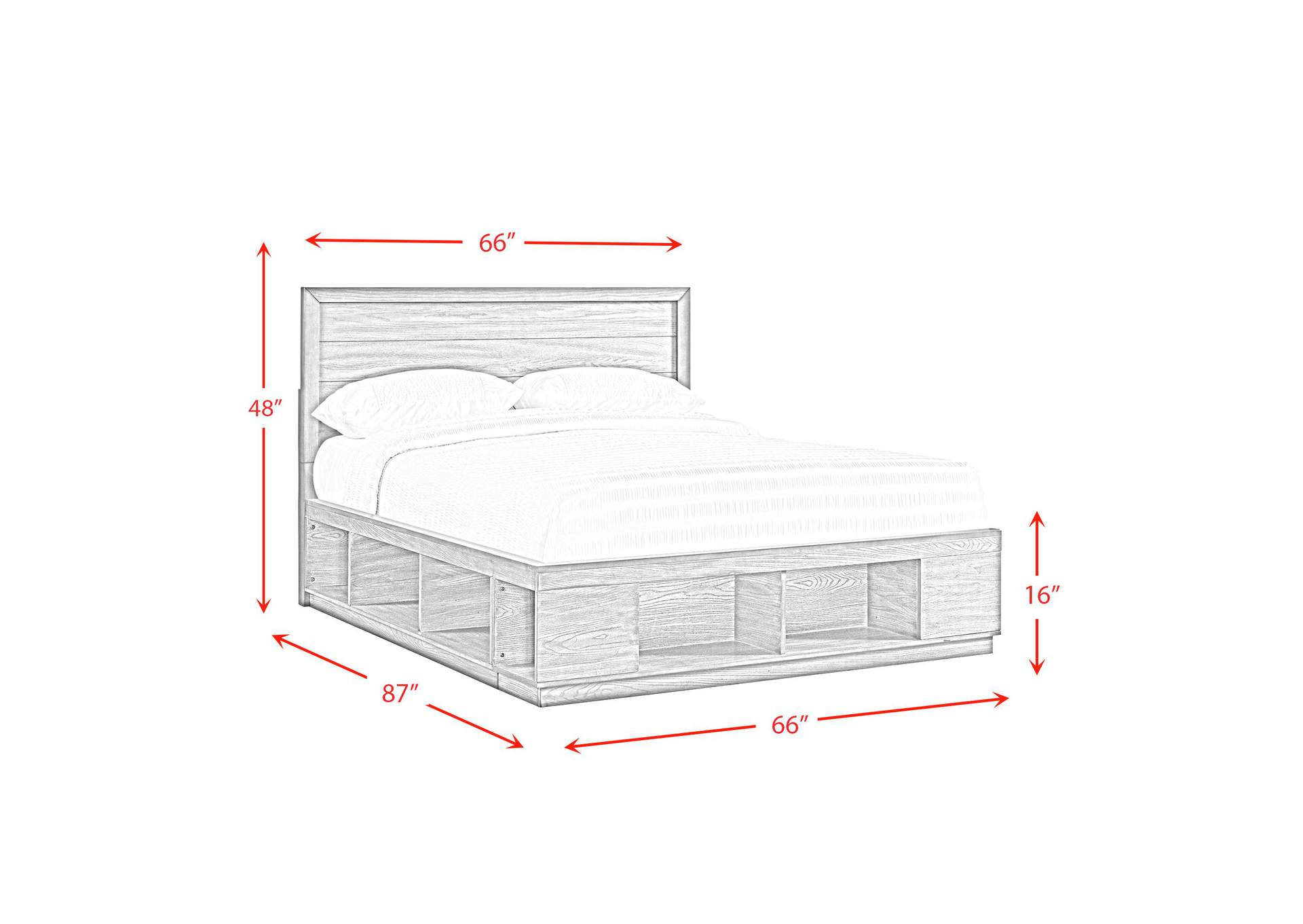 Elation King Storage Bed Complete Cubby Storage image 6