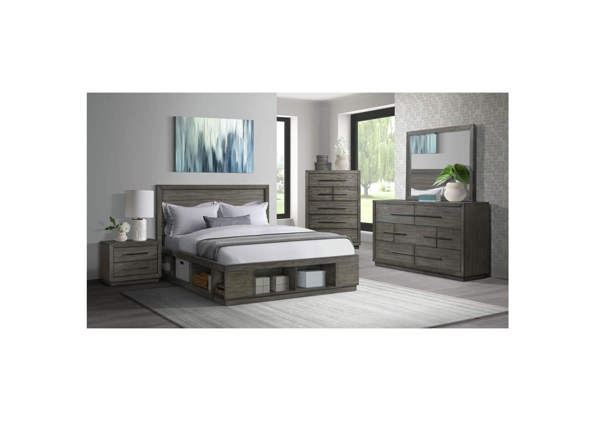 Elation King Storage Bed With Cubbies