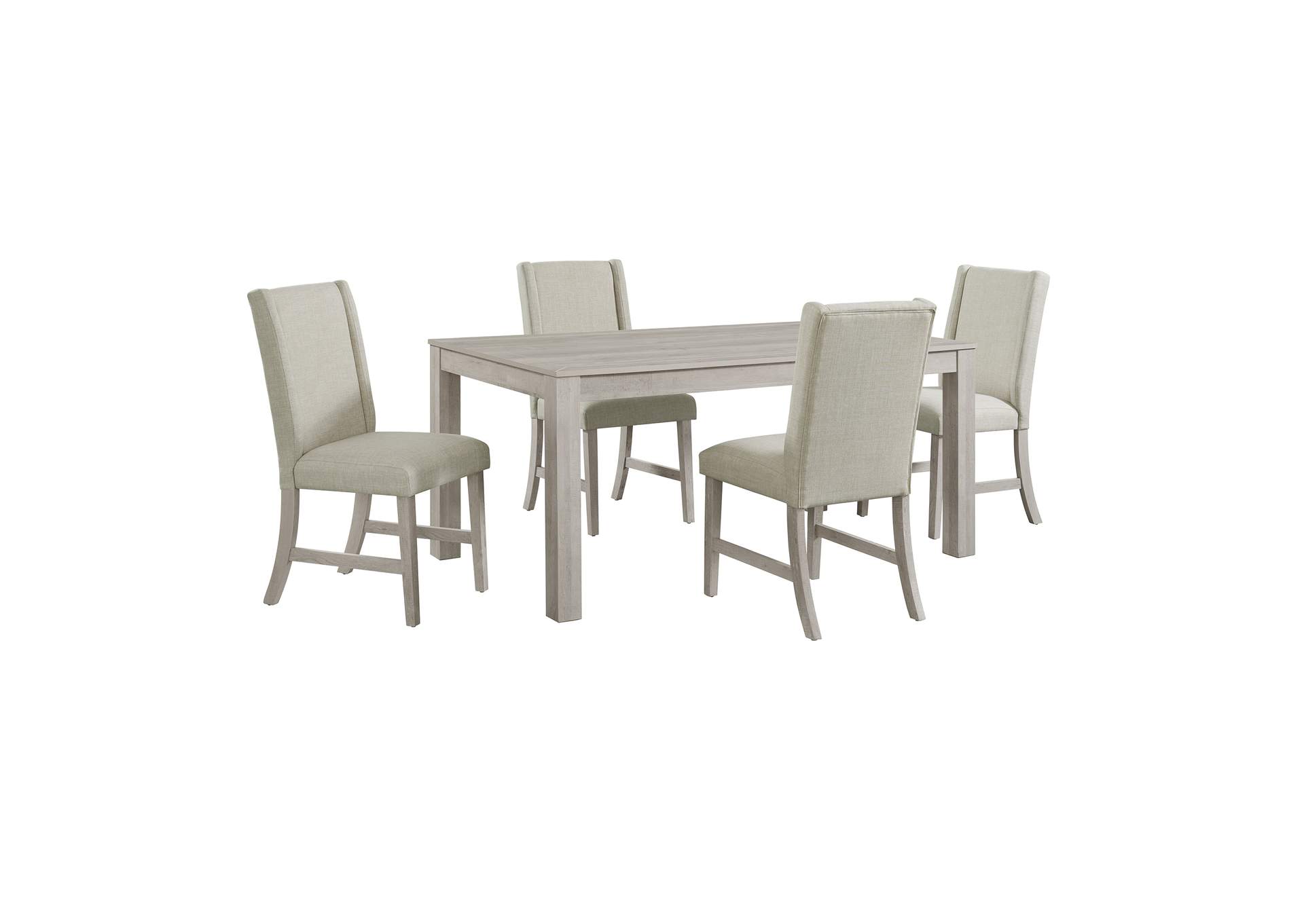 Eleanor 5 Piece Standard Height Dining Set In White - Rectangular Table And Four Chairs image 5