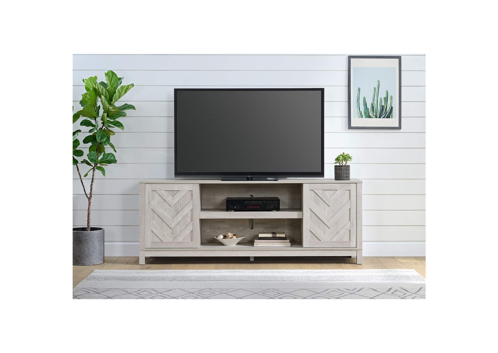 Eleanor 70 TV Stand With Sliding Door In White