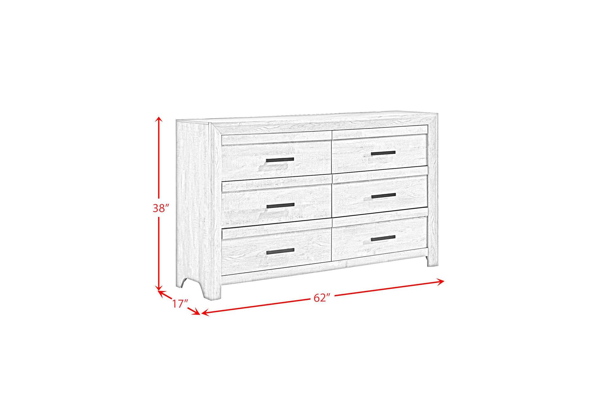 Eleanor 6 - Drawer Dresser In White image 8