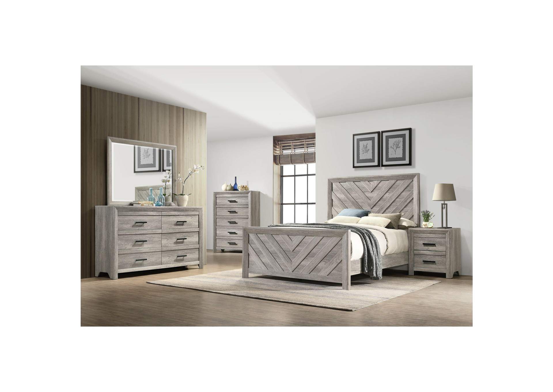 Ellen King Bed Grey image 1