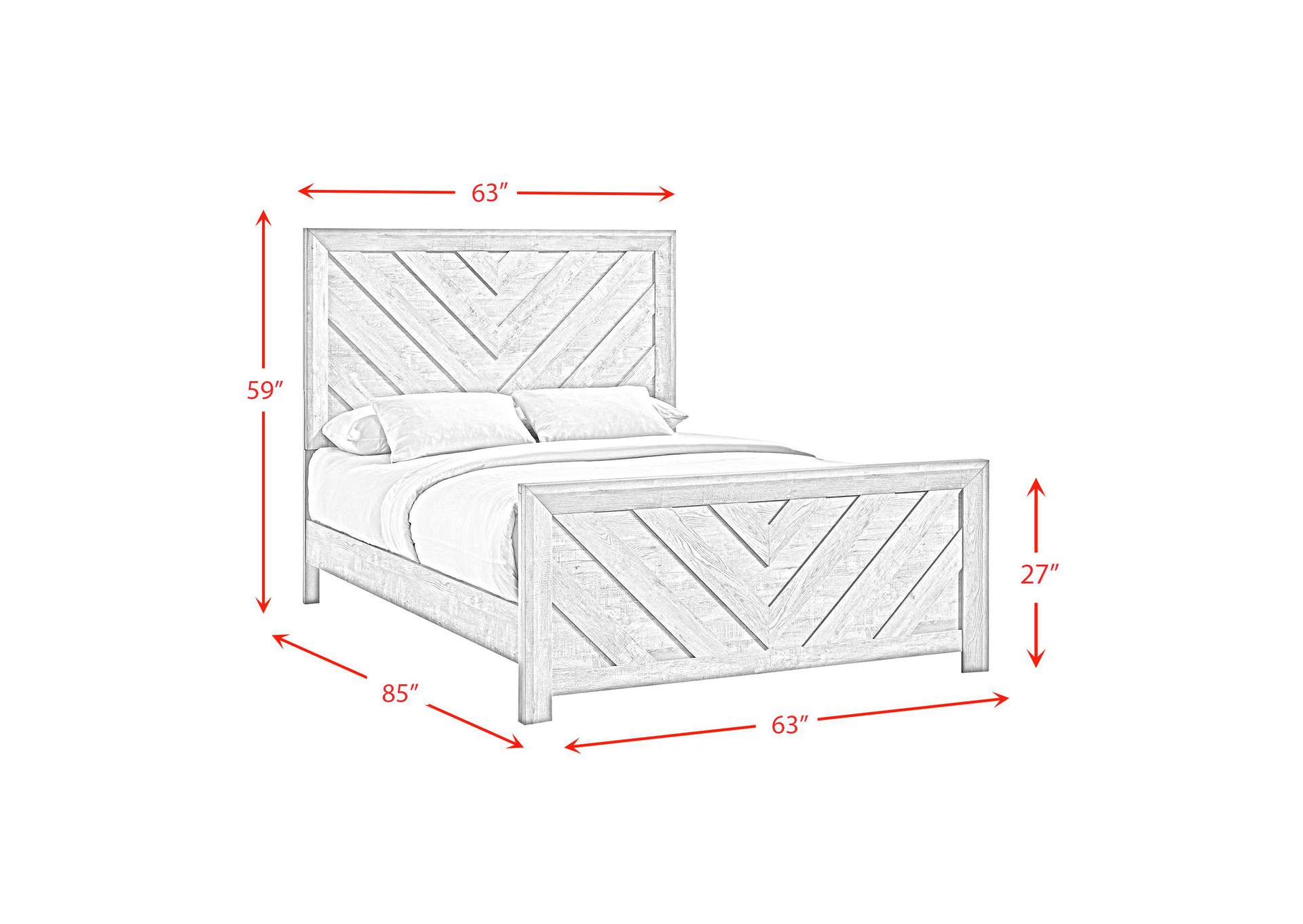 Ellen Queen Bed White image 7