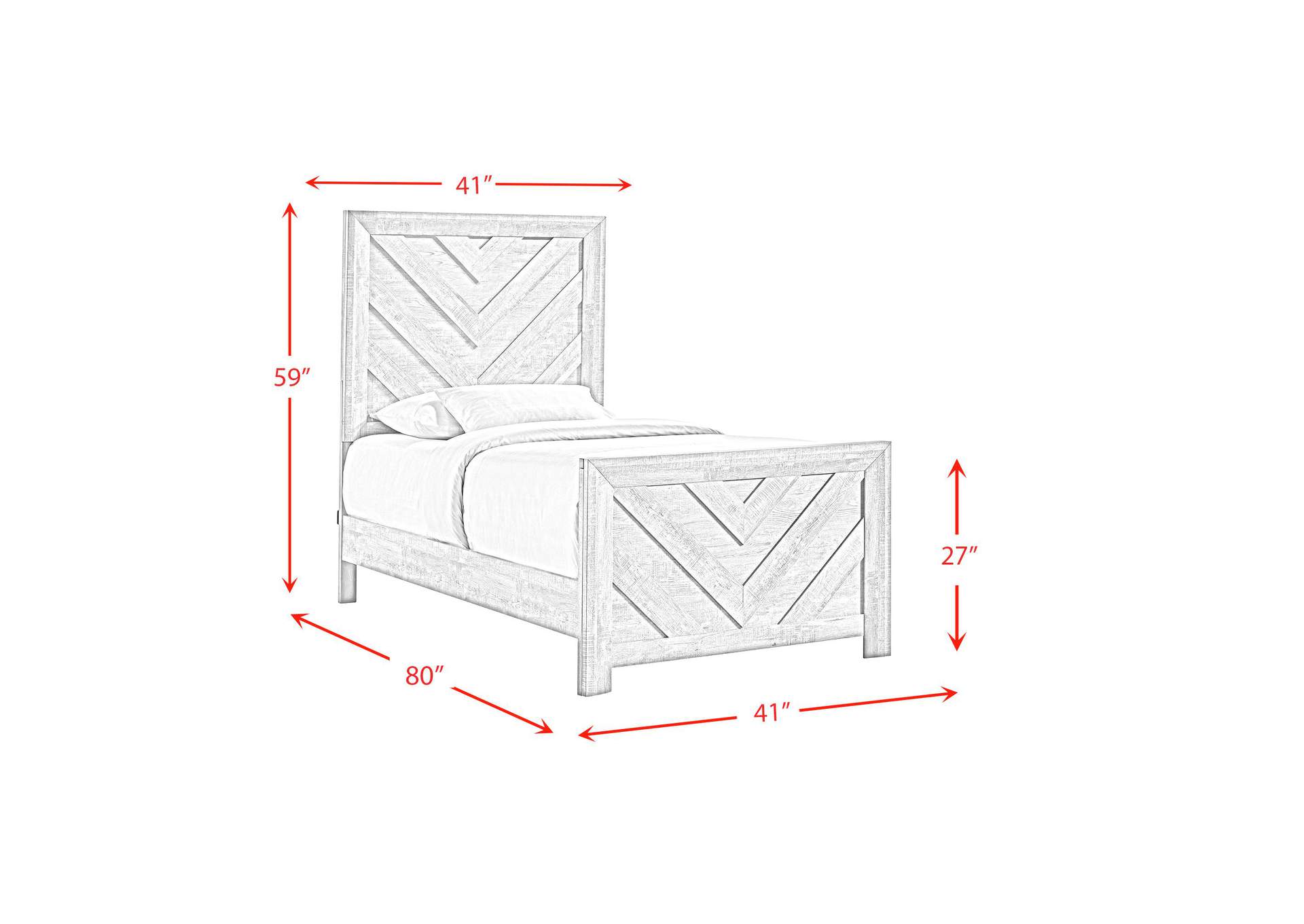 Ellen Twin Bed White image 8